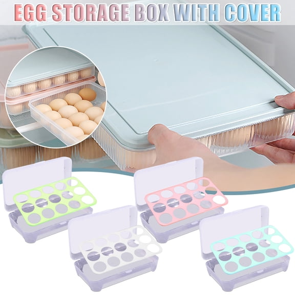 WDOEID 1 Pack 24 Count Deviled Egg Containers with Lid, Egg Organizer for Refrigerator, Fridge Stackable Countertop Portable Egg Platter for Party, Picnic, Travel