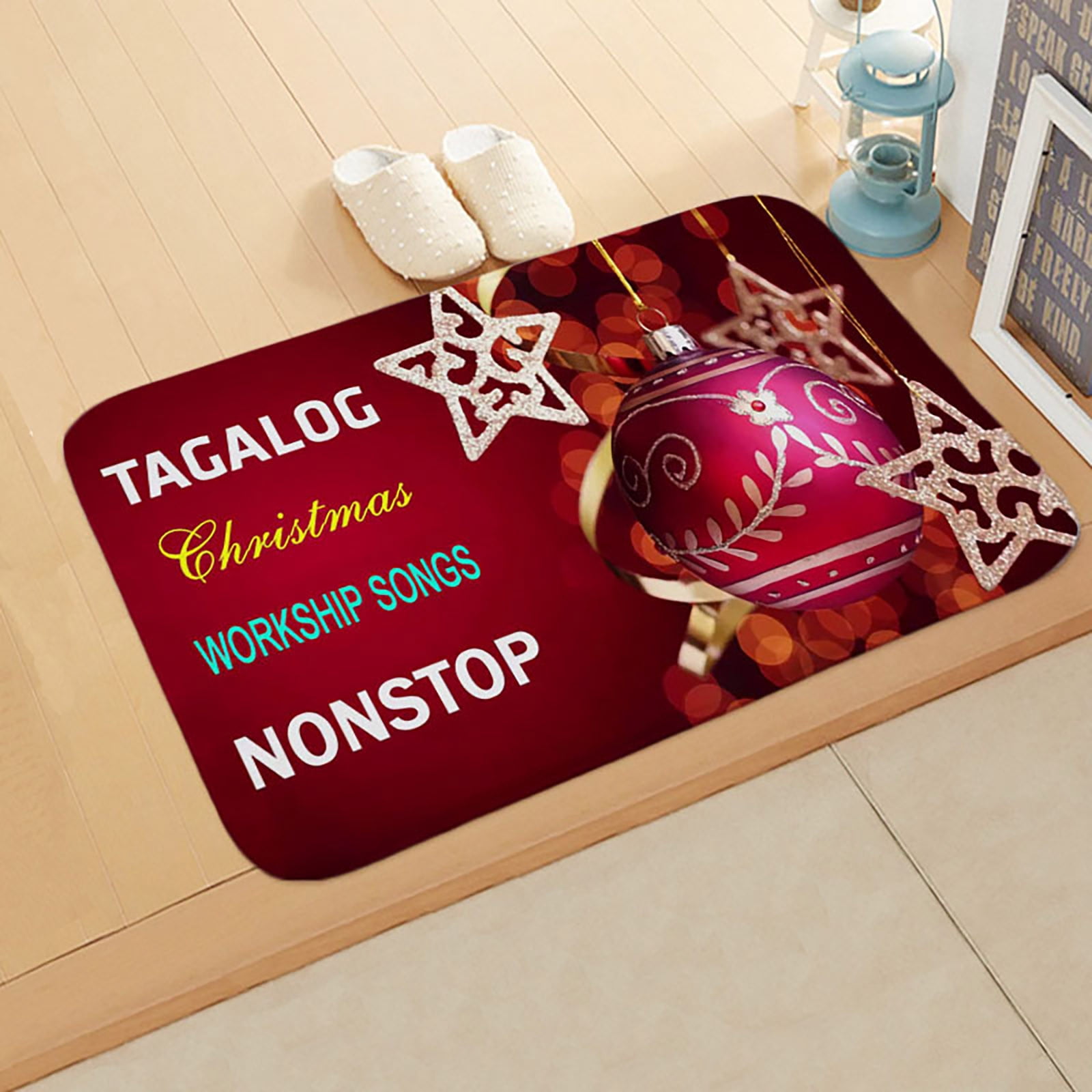 WDOEID Christmas New Year Holiday Santa Floor Mat Bedroom Bathroom
