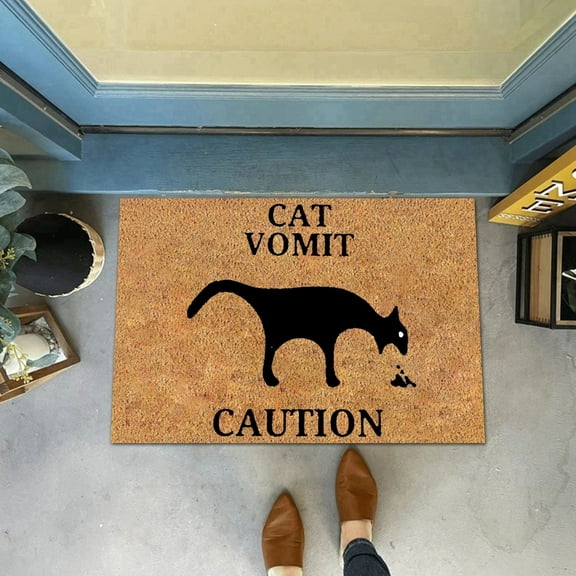 WDOEID Clearance!Cat Vomit Sign Doormat Dog Vomit Sign Welcome Doormat Cat Warning Sign Decorative Rug Cat Decorative Funny Ga G Gift Best Gift For Cat And Dog Lovers,Winter Home Essentials