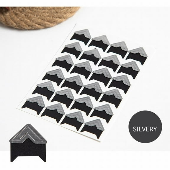 WDOEID Self-Adhesive Corner Frame Stickers,Silver,Perfect for Adding a Modern and Elegant Finish to Your Scrapbooking and Crafting Projects,Transform Your Designs with These Chic Corner Stickers!