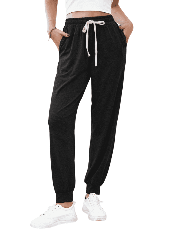 Women's Jogger Sweatpants with Pockets Comfy Lounge Pants Casual Drawstring Athletic Workout Pajama Pants(Available in Plus Size)