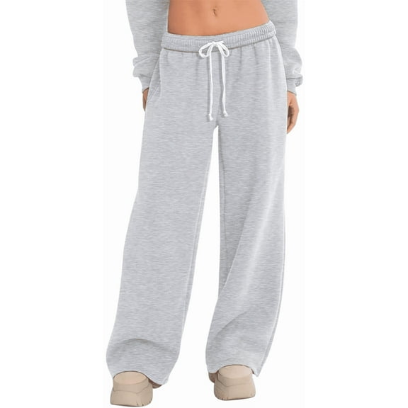 WQD Women's Sweatpants Wide Leg Lounge Joggers with Drawstring Comfy Loose Fit Casual Workout Athletic Yoga Pants with Pockets