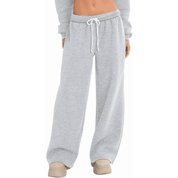 WQD Women's Sweatpants Wide Leg Lounge Joggers with Drawstring Comfy Loose Fit Casual Workout Athletic Yoga Pants with Pockets