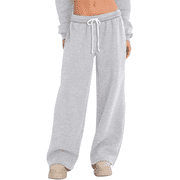 WQD Women's Sweatpants Wide Leg Lounge Joggers with Drawstring Comfy Loose Fit Casual Workout Athletic Yoga Pants with Pockets
