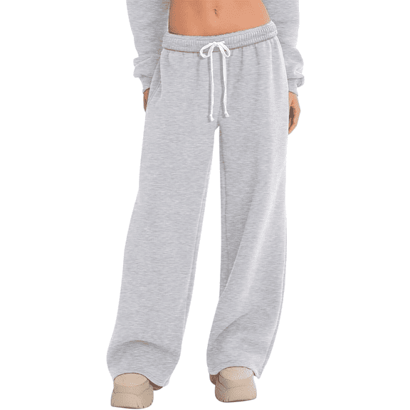 WQD Women's Sweatpants Wide Leg Lounge Joggers with Drawstring Comfy Loose Fit Casual Workout Athletic Yoga Pants with Pockets