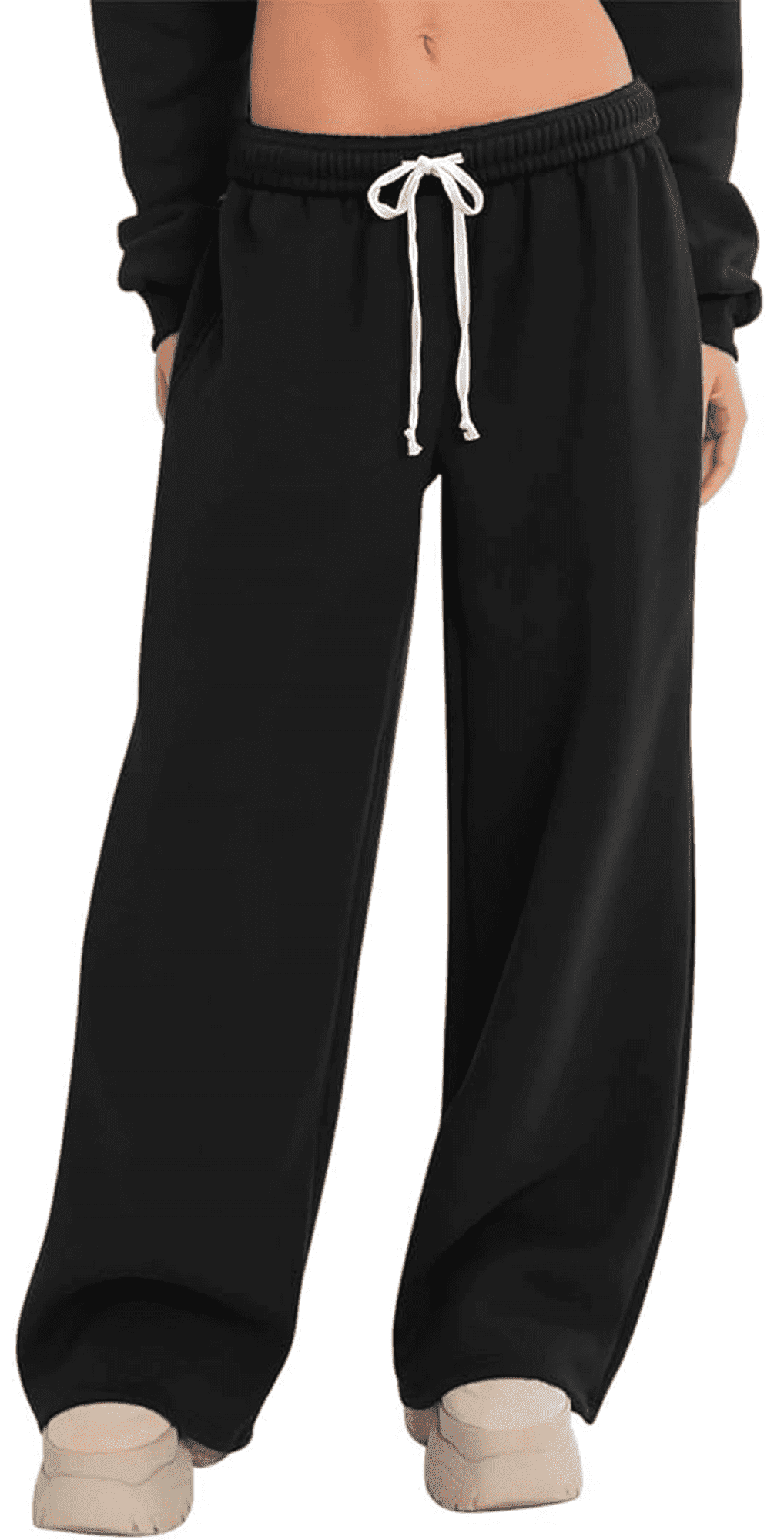 Women's Sweatpants Wide Leg Lounge Joggers with Drawstring Comfy Loose Fit Casual Workout Athletic Yoga Pants with Pockets