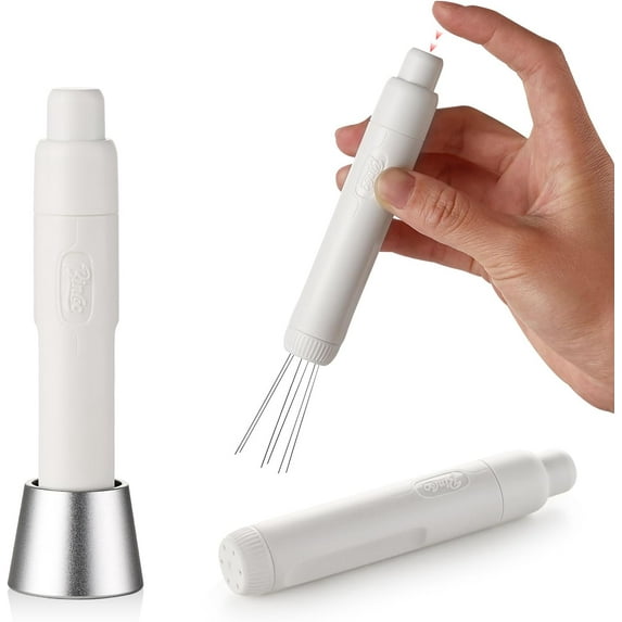 WDT Espresso Distribution Tool - Magnetic Espresso Stirrer Tool with Stainless Steel Retractable Needles, Coffee Needle Distribution Stirrer for Barista (Pure White)