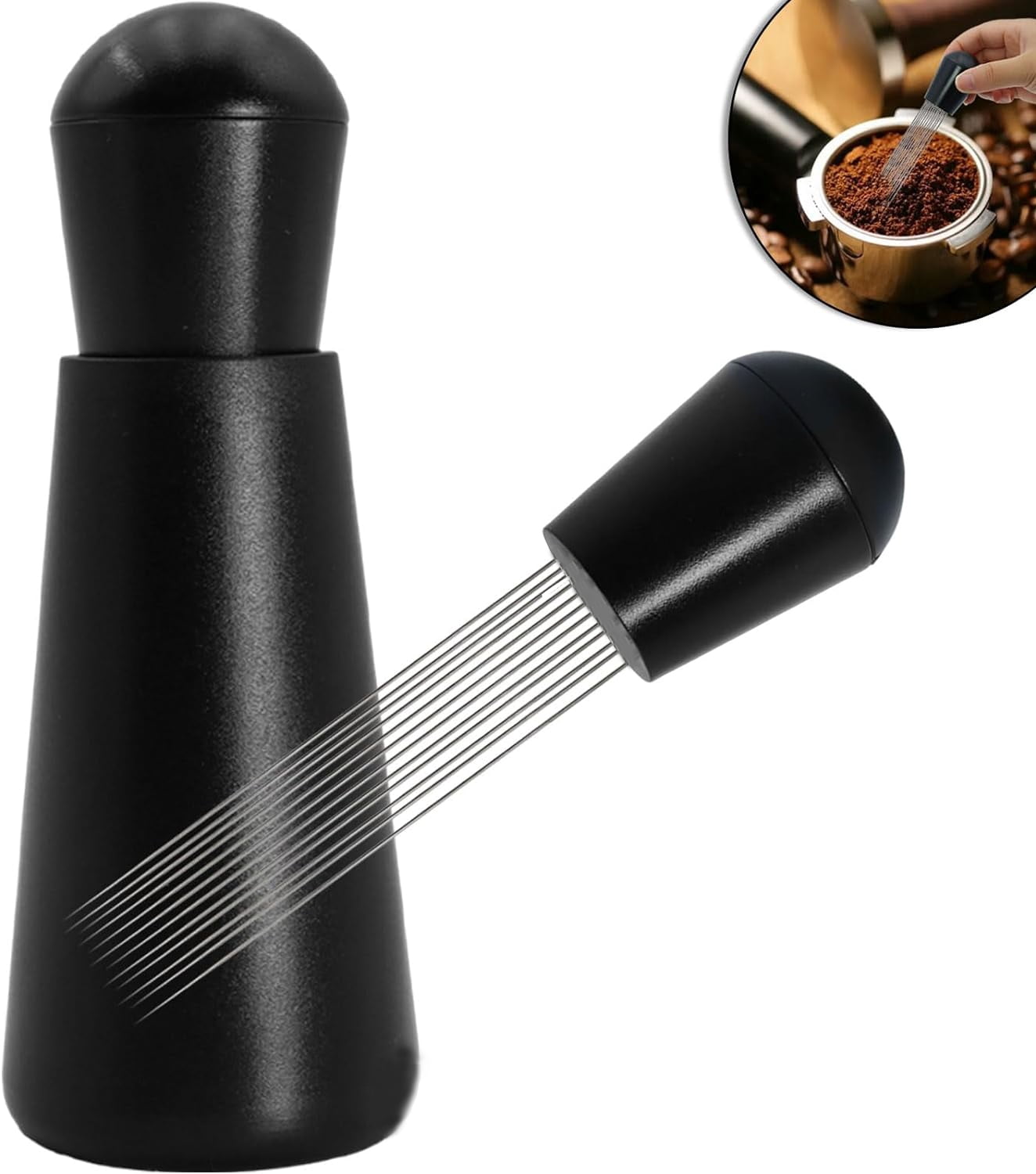 WDT Espresso Tool, Metal Black Espresso Coffee Stirrer, Heavy Duty 12