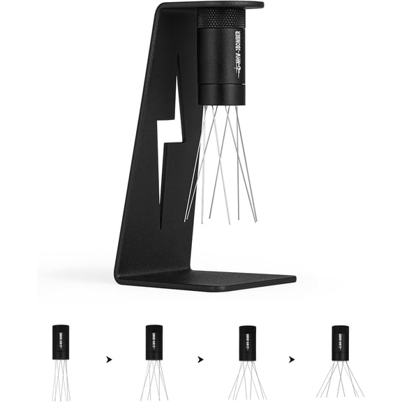 WDT Tool Espresso Distribution with Magnetic Stand, Adjustable Needle Ran, 0.4mm Stainless Steel Needles (8+6 Spare), Anti-Clumping Coffee Stirrer for 51/54/58mm Portafilter, T6126