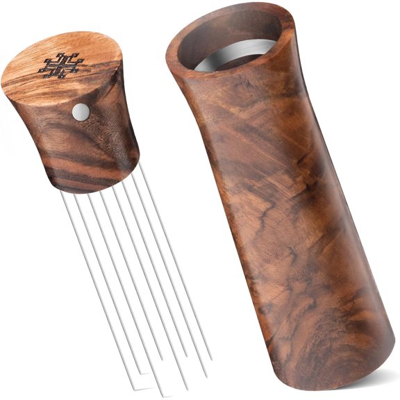 WDT Tool Espresso Stirrers - Coffee Distributor Barista Tools Needle Distribution for Accessories Kit Walnut Wood Gifts Lovers (Lar)