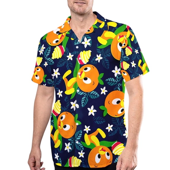 WDW Orange Bird Hawaiian Shirt, Cute Tropical Button Up Shirt, Hello Sunshine Tropical Shirt, Summer Vacation Outfit, Dis-ney Trip Shirt