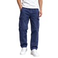 thumbnail image 1 of WDWYY Boys Pull On Cargo Pants Elastic Waist Straight Leg Relaxed Fit Durable Casual Pants with Multi Pockets Blue 5-6Y, 1 of 6