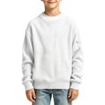 thumbnail image 1 of WDWYY Boys Waffle Knit Crew Neck Sweatshirt Long Sleeve Casual School Loose Fit Arm Pocket Pullover Top White 13-14 Years, 1 of 5