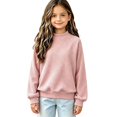 thumbnail image 1 of WDWYY Girls Waffle Knit Mock Neck Sweatshirt Fall Winter Pullover Loose Fit Raglan Long Sleeve Casual Top Pink 11-12Y, 1 of 5