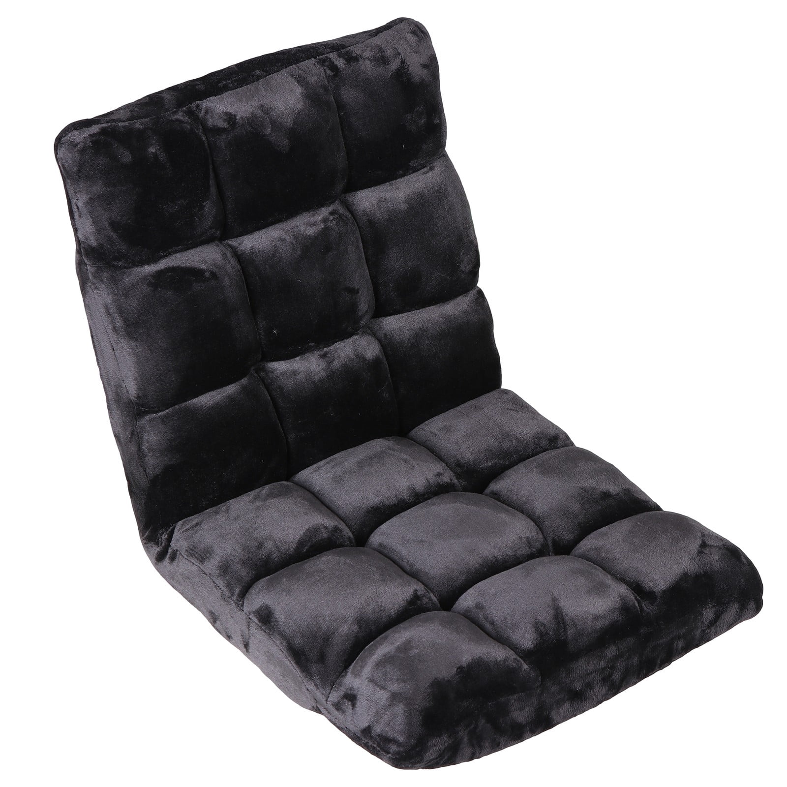 WDZS 14-Position Folding Floor Chair Gaming Sofa Cushioned Padded Reclining Bed Lounge Couch Seating for Comfy Reading, Reading, Gaming, Relaxing, Watching TV,Black