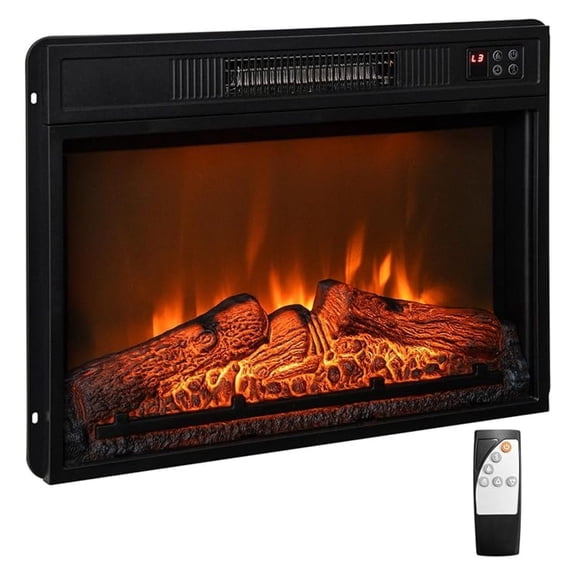 WDZS 23 inch Electric Fireplace Insert, Recessed Fireplace w/ 3 LED Realistic Flame Effects, Remote Control, 30 Min to 6H Timer, Overheat Protection, 1400W Faux Fireplace for Bedroom Home
