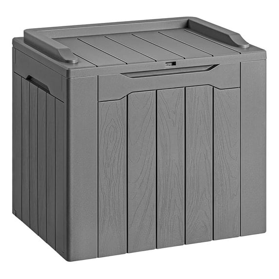 WDZS 30 Gallon Resin Deck Box Outdoor Indoor Waterproof Storage Box for Patio Furniture Pool Accessories Storage for Cushion Garden Tools (30 Gallon, Grey)
