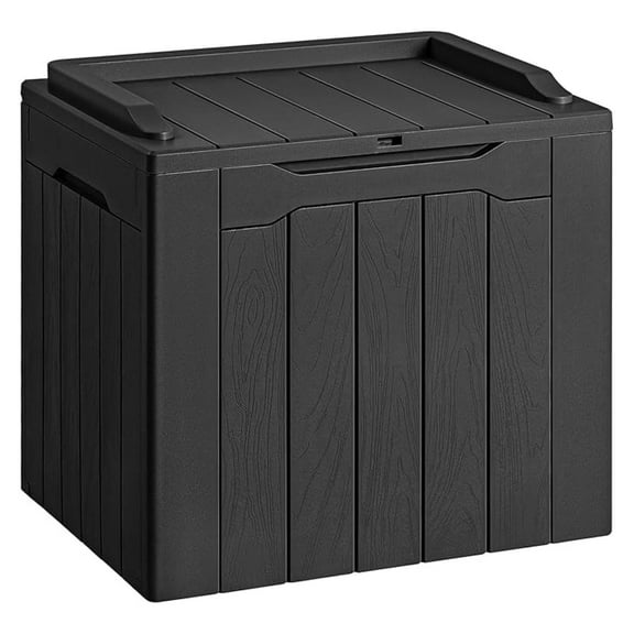 WDZS 30 Gallon Resin Deck Box Waterproof Outdoor Storage Box for Patio Furniture Pool Accessories Indoor Storage for Cushion Garden Tools (30 Gallon, Black)