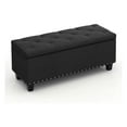 thumbnail image 1 of WDZS 43 Inches Storage Ottoman Bench, Upholstered Tufted End of Bed Storage Bench, Large Ottoman Foot Rest with Legs, Load up to 800 lb, for Living Room, Bedroom, Entryway, Black, 1 of 8