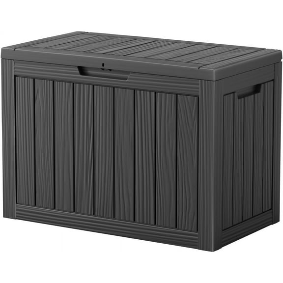 WDZS 45 Gallon Resin Deck Box, Lockable Outdoor Storage Box for Patio Cushions Storage Furniture,Garden Tools, Pool Supplies, Weatherproof and UV Resistant- Black