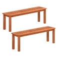 thumbnail image 1 of WDZS 47 Inch Patio Wood Bench, 2-Person Backless Bench w/Slatted Seat, Indoor Outdoor Dining Bench for Backyard, Poolside, Entryway, Porch, 1 of 9