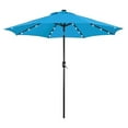 thumbnail image 1 of WDZS 9FT Solar Powered Patio Umbrella - UV Protection Market Table Umbrella w/ 32 LED Lights & Push Button Tilt & Crank Lift System for Garden/Lawn/Deck/Backyard/Pool,Sky Blue, 1 of 9