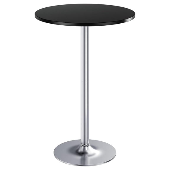 WDZS Bistro Pub Table Round Bar Height Cocktail Table Metal Base MDF Top Obsidian 23.8-Inch Top, 39.5-Inch Height (1, Black-2)