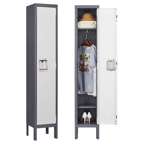 WDZS Locker,1 Door Employees Storage Metal Lockers 66" Lockable Steel Cabinet for School Gym Home Office Staff (1 Door)