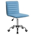 thumbnail image 1 of WDZS Mid Back Task Chair,Low Back Leather Swivel Office Chair,Computer Desk Chair Retro with Armless Ribbed (Light Blue), 1 of 8