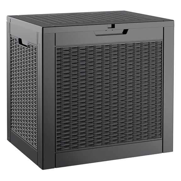WDZS Outdoor Storage Box, 33 Gallon Resin Indoor and Outdoor Use, Waterproof Lockable Patio for Gardening Tools,Package Deliveries,Patio Cushions,UV Resistant,Black