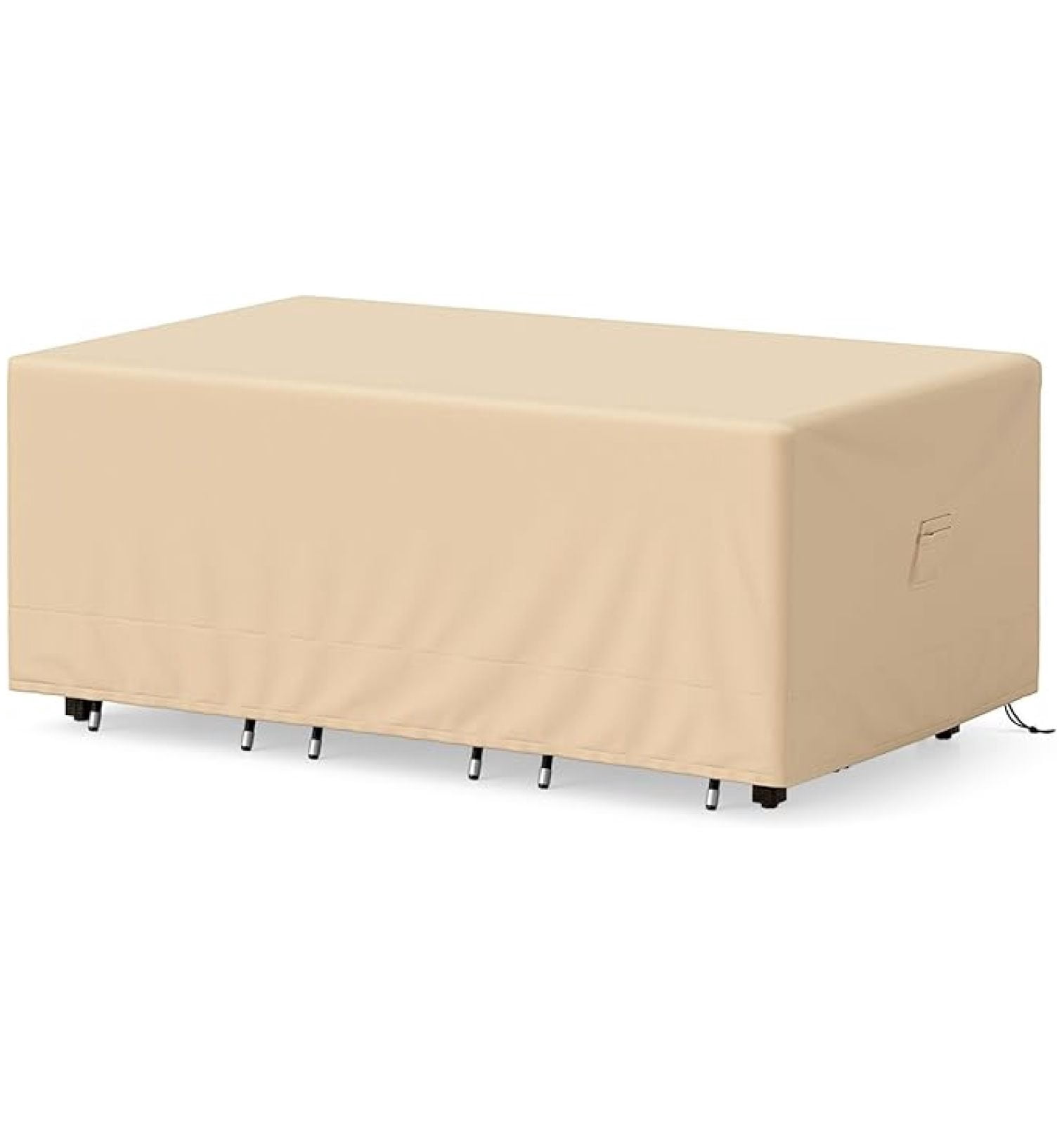 WDZS Patio Furniture Covers, Outdoor Table Cover Waterproof with Padded Handle & Click-Close Straps, Air Vent, Heavy Duty PU, Rectangle Patio Cover for Outdoor Furniture, 90" W x 50" D x 32" H