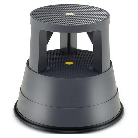 WDZS Rolling Step Stool, Library Stool w/Non-Slip Platform, Thick Rubber Ring, Outdoor Indoor Portable Round Step Stools with Wheels for Adults, Seniors, Kids, Max Load 330 lbs