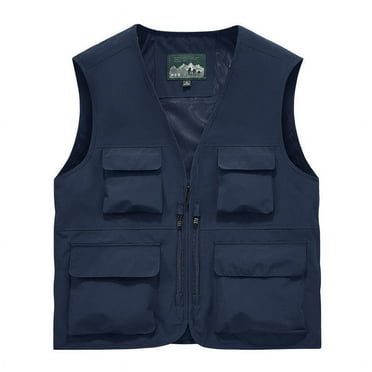 WDZUDU 2024 Mens Outerwear Vest Outdoor Sports Waistcoat With Multi-Pocket