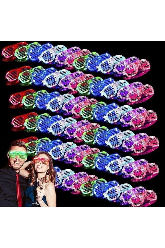 20 Pack Light Up Glasses Neon El Wire LED Light Up Eyeglasses Sunglasses Eyewear Battery