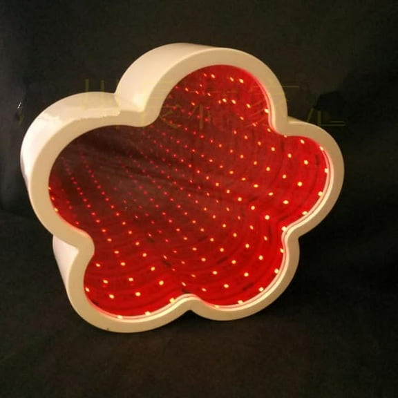 WE 3D Mirror Night Light, LED Night Light, Bell Color, Glass Material, Tabletop Mount, 1 Pack