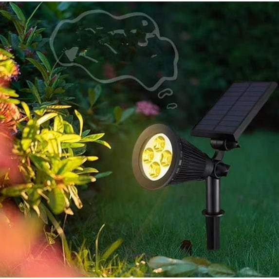 WE 4 LED Solar Spotlights 2 in 1 Waterproof Security Light Solar Lights Outdoor for Tree,Patio,Yar (Blue)