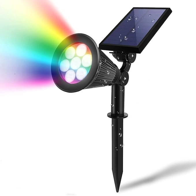 WE 7 LED Solar Spotlights 2 in 1 Waterproof Security Light Solar Lights ...