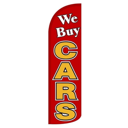 WE BUY CARS Windless Flag (Hardware Not Included) |Advertisement /Business Flags | Feather Flag |