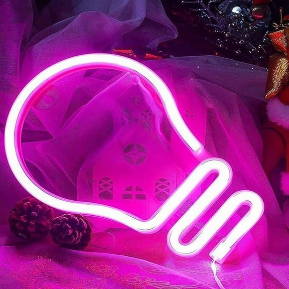 WE Bulb Neon Sign LED Neon Light Night Lamp USB Battery Powered Led Neon Light Sign Bedroom Wall Decor