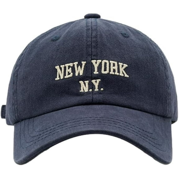 WE Classic Baseball Cap，Woman Man Washed Cotton Baseball Cap - New York Breathable Outdoor Golf Sun Hat