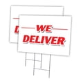 thumbnail image 1 of WE DELIVER 2 Pack Of 12" x 16" Yard Sign & Stake | Advertise Your Business | Stake Included Image On Front Only | Made in The USA, 1 of 3