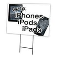 thumbnail image 1 of WE FIX IPHONES IPODS IPADS 18"x24" Yard Sign & Stake | Advertise Your Business | Stake Included Double Sided Image | Made in The USA, 1 of 3