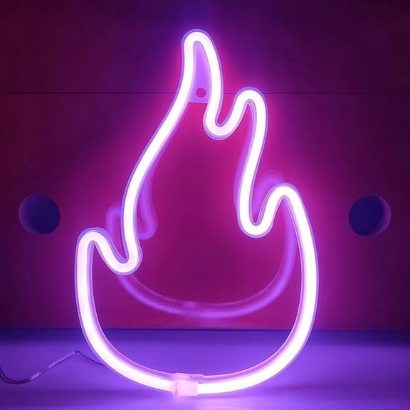 WE Flame Neon Sign,USB or - Battery Powered Neon Light,LED Table Decoration,Bedroom Wall Decoration,Birthday Gift,Wedding