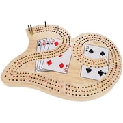 WE Games 29 Cribbage Set - Solid Wood Board with Metal Pegs
