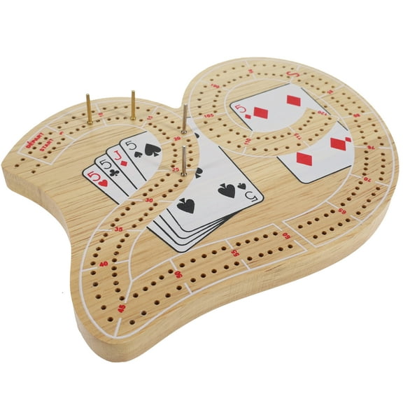 WE Games 29 Cribbage Set - Solid Wood  Board with Metal Pegs