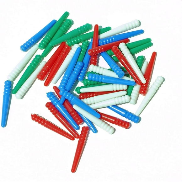 WE Games Standard Replacement Plastic Cribbage Board Pegs, Red/Green/Blue/White, 48-Pack