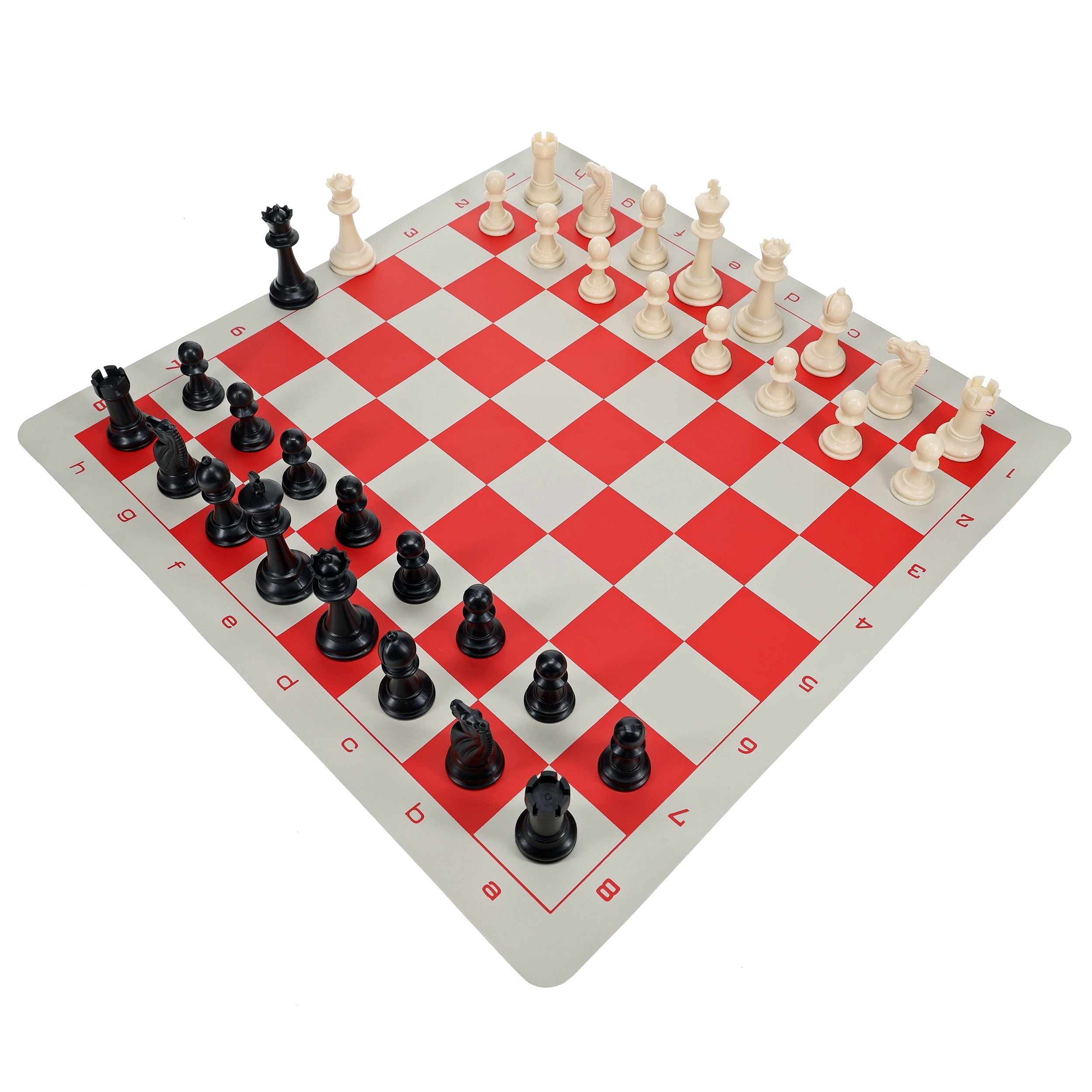 WE Games Best Value Plastic Staunton Tournament Chess Set - Vinyl Board