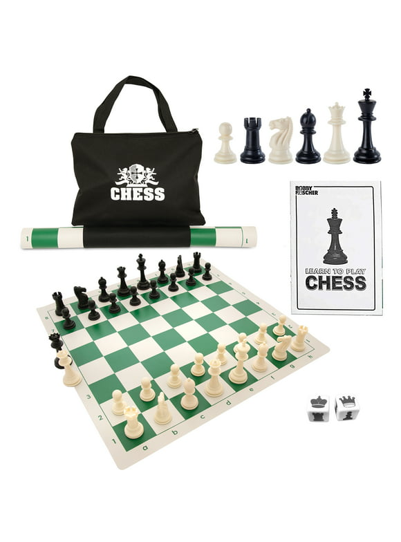 WE Games Best Value Tournament Chess Set - 20 in. Vinyl Board, Staunton pcs