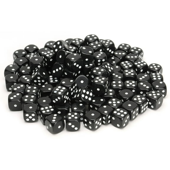 WE Games Black Dice with Rounded Corners - 100 Pack