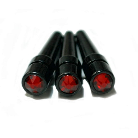 WE Games Black Metal Cribbage Pegs, Swarovski Crystals, Set of 3, Siam Red